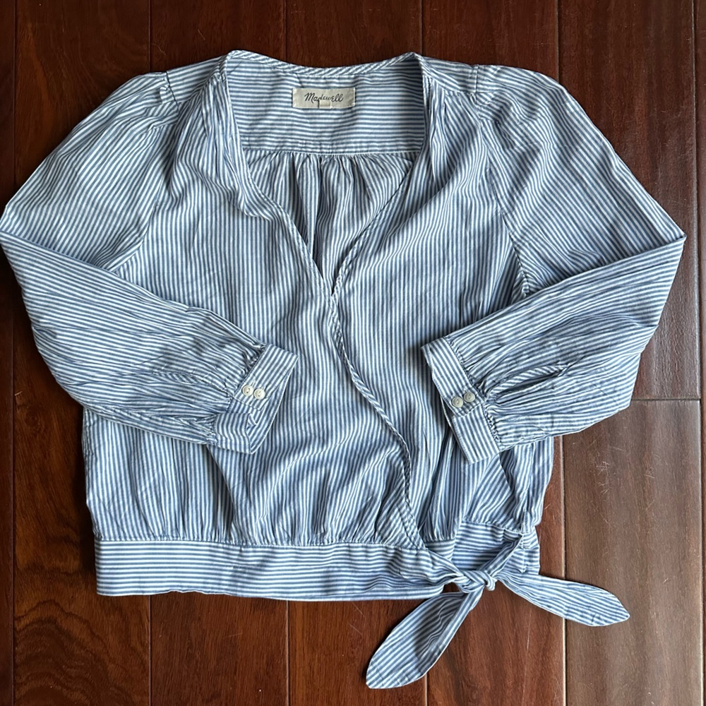 Madewell blue/white stripe top, size S